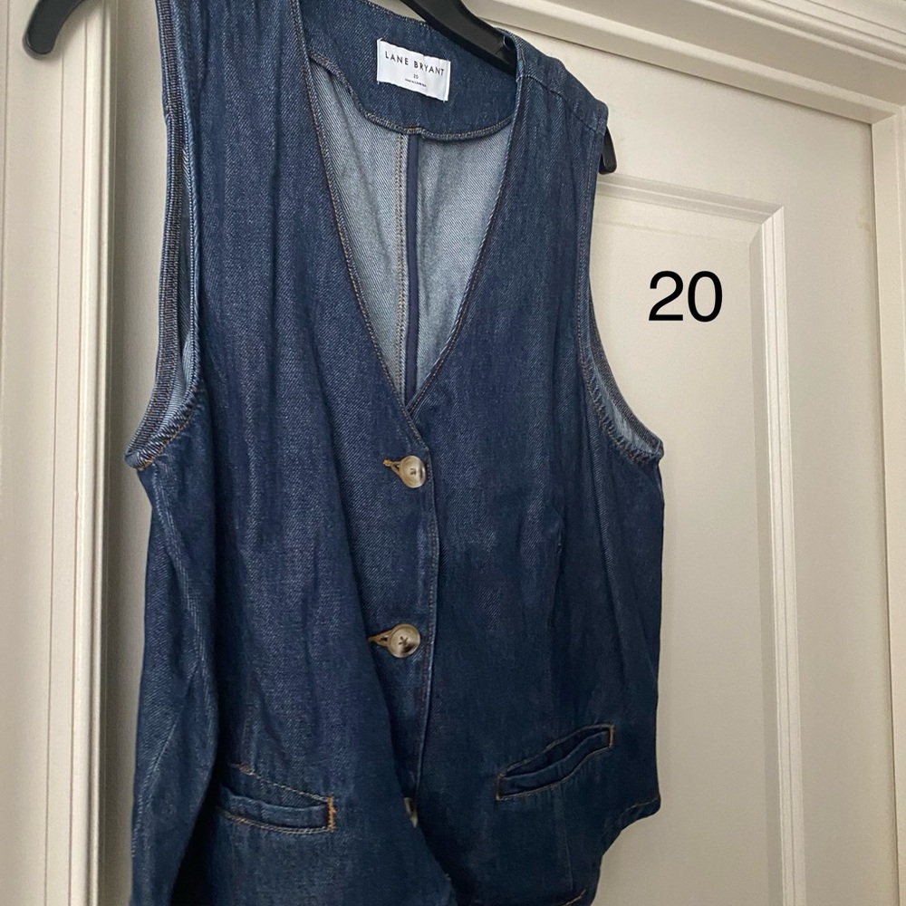Lane Bryant Dark Blue Denim Vest